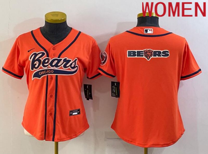 Women Chicago Bears Blank Orange 2022 Nike Co branded NFL Jerseys